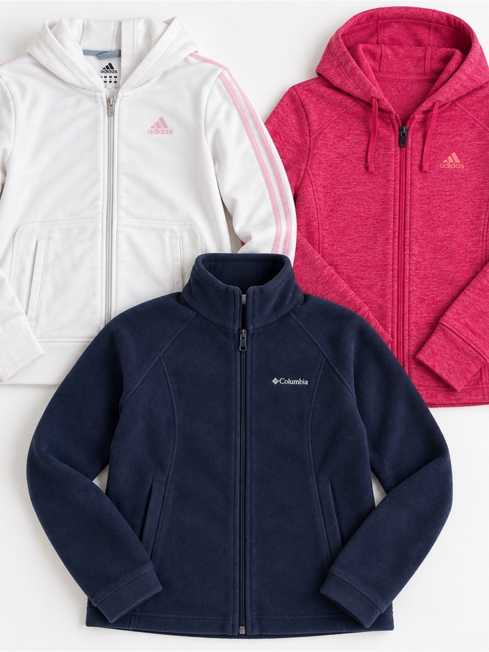 Women’s Hoodie Jacket Bundle Adidas + Columbia Size Small 3-Piece Lot